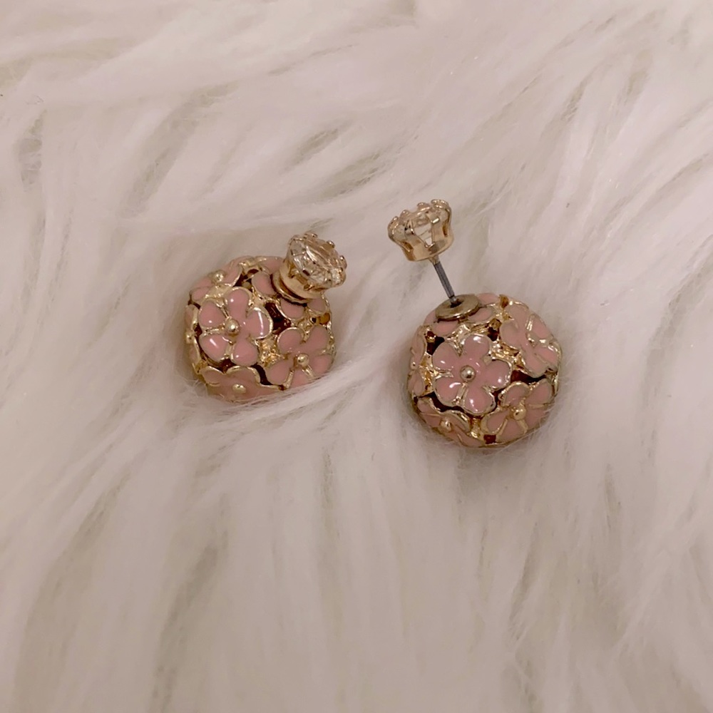 Front to Back flower ball earrings